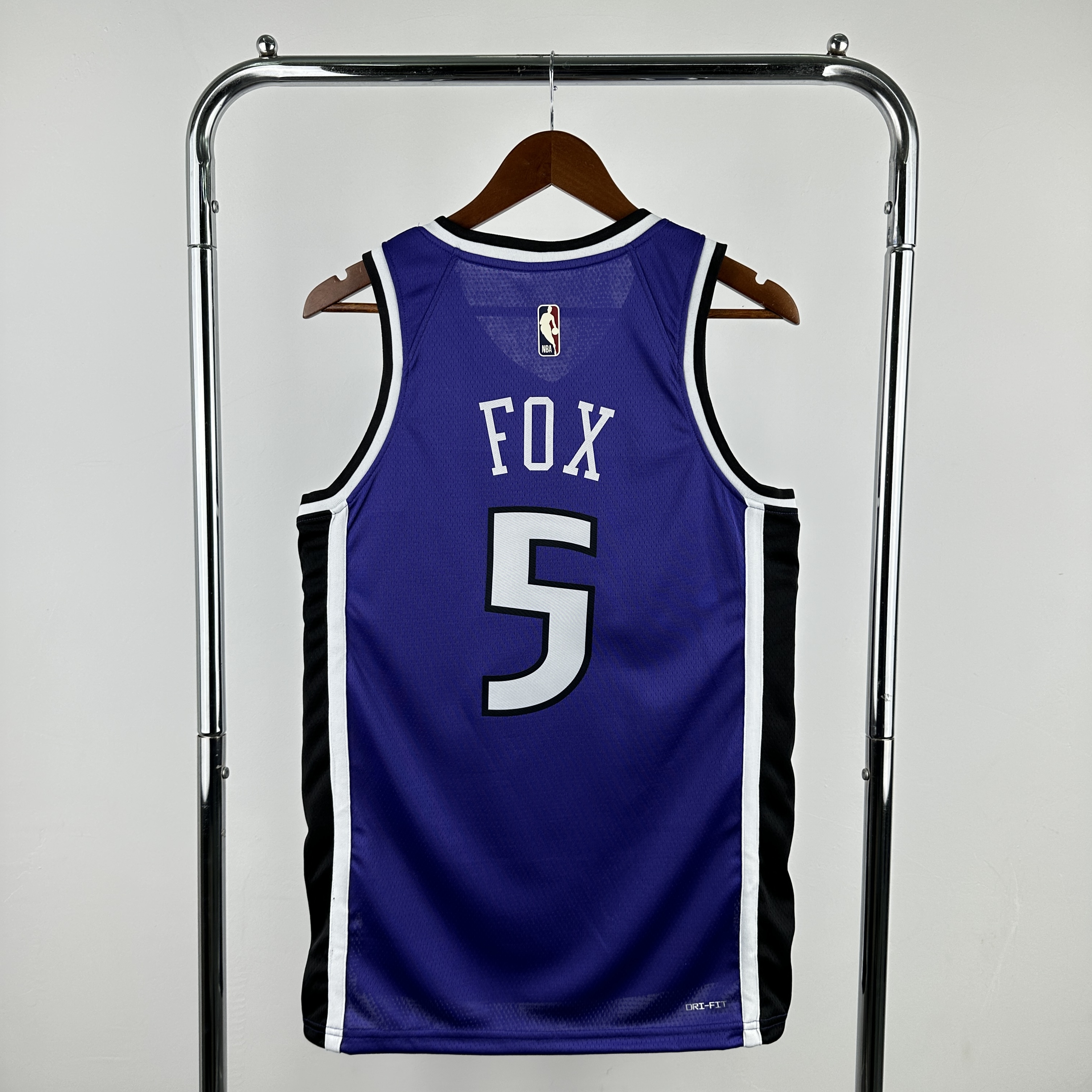 Men Sacramento Kings #5 Fox Purple Season Throwback Nike 2025 NBA Jersey